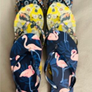 Colorful Flamingo and Floral Flip Flops Vera Bradley Marakeesh Vera Bradley